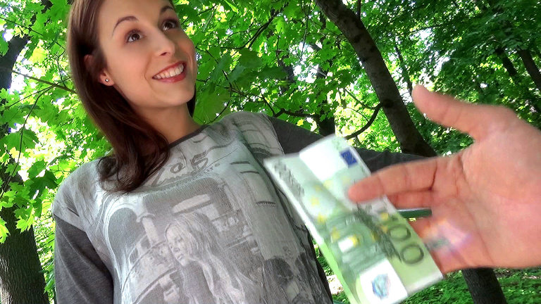 Brunette Teen Sucks Cock For Money!